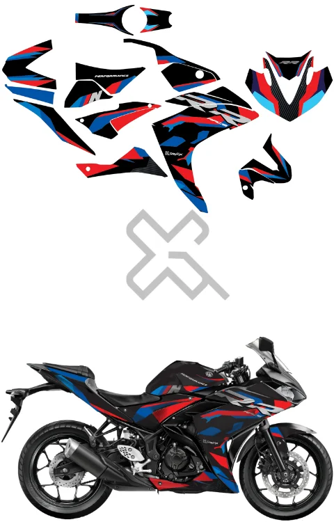 RR Edition Full Body Sticker Compatible with R3 Bs4 | Made In Premium Gloss Vinyl With FPF(Fade Protection Film), Water Proof, Precut Sticker, Pack Of 1 Compatible with Both Side